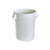 Titan Plastic Trash Receptacle - White, 32 Gallon Round